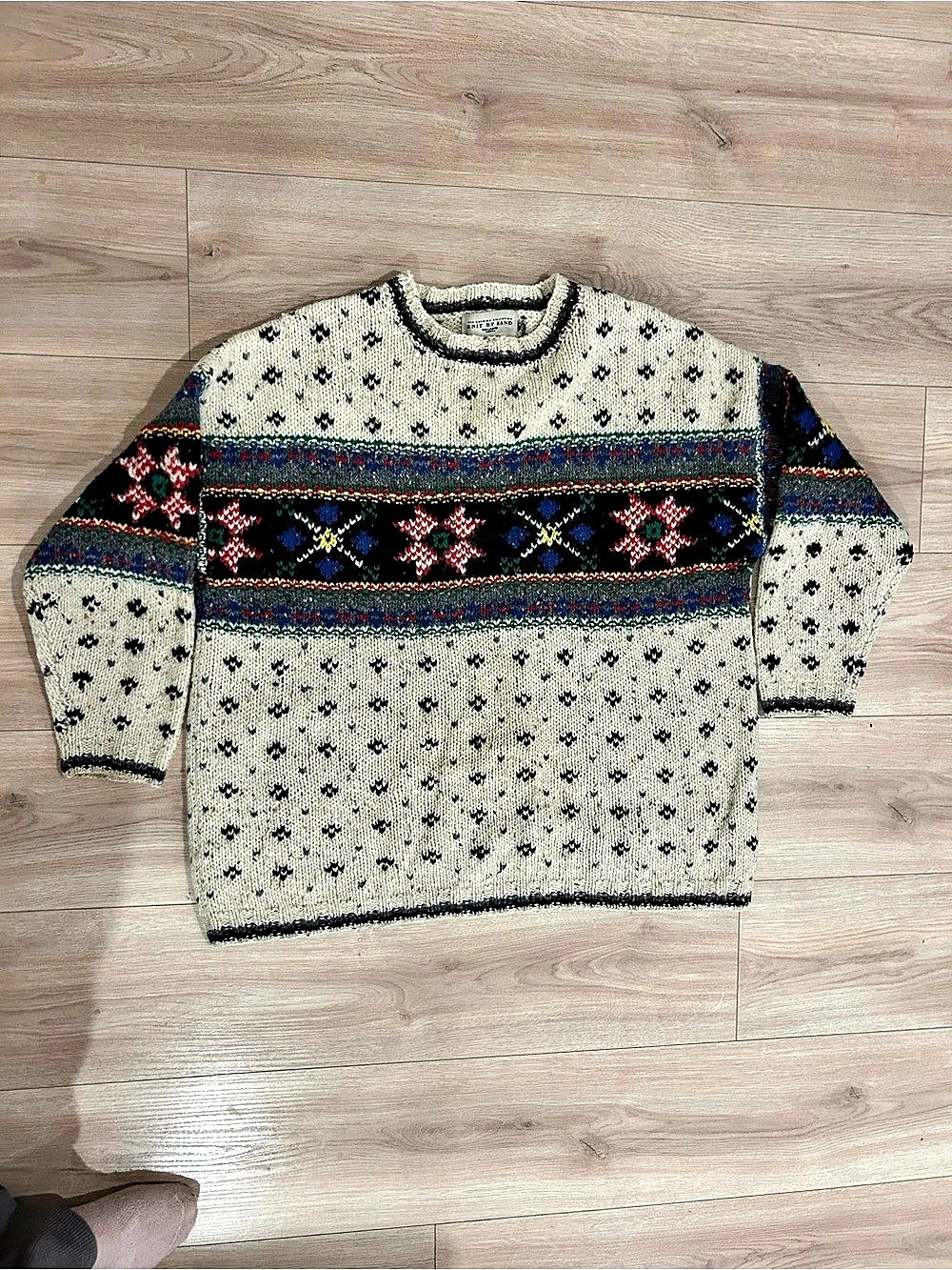 Vintage The Limited The America Collection Hand Knit Wool Nordic Sweater